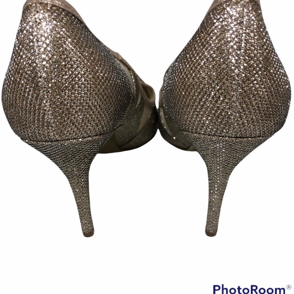 Gold glitter cut out stiletto heels 9 1/2 M - Picture 8 of 10